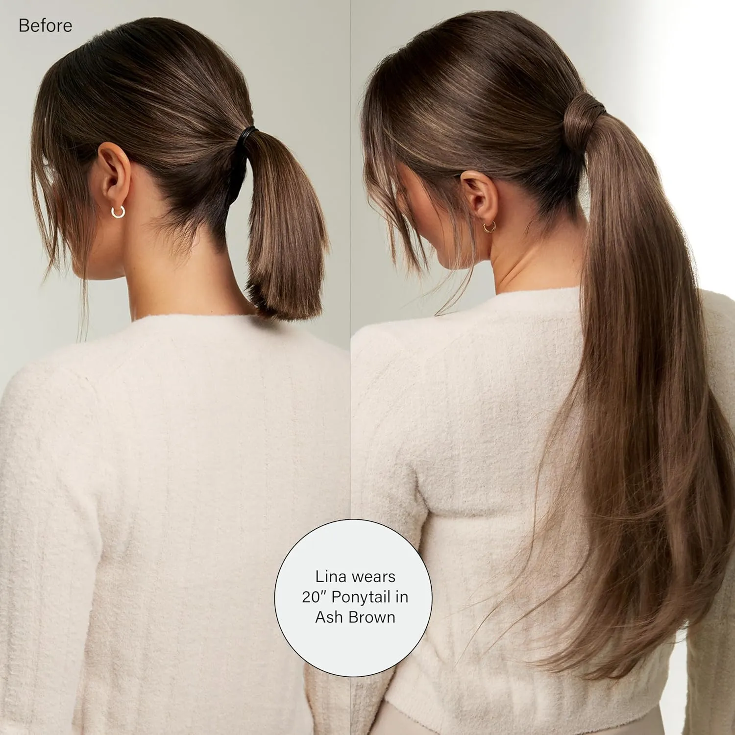 Luxy Hair 16" Off Black Ponytail Clip-In Hair Extension (100 grams) 100% Remy Human Hair, Quick Up-do, 1-Piece Set, Natural Blend