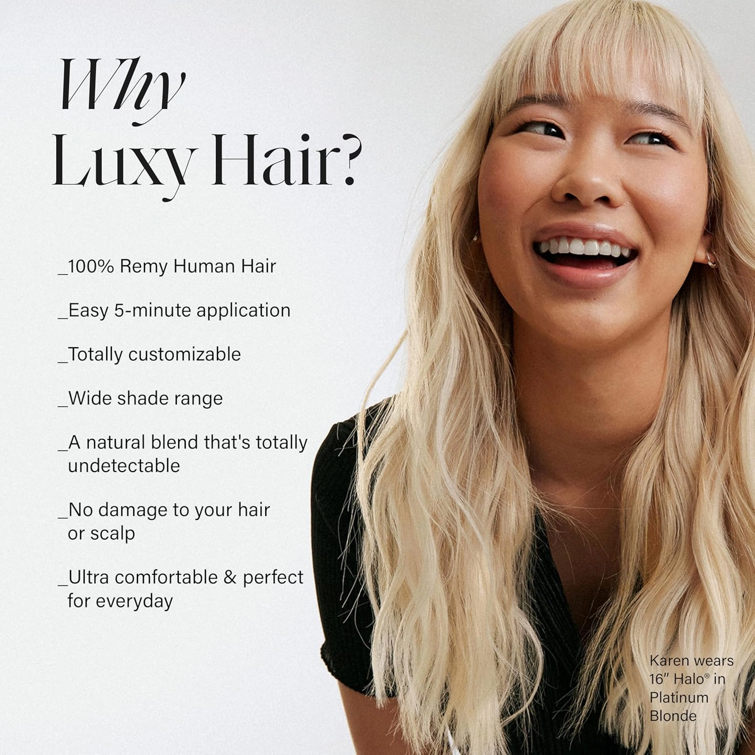 Luxy 100% Remy Human Hair – Halo Clip-In Hair Extensions –Natural Looking Volume & Length - One-Piece - Easy 5-Min Application 180 grams 20" Ash Brown Highlights