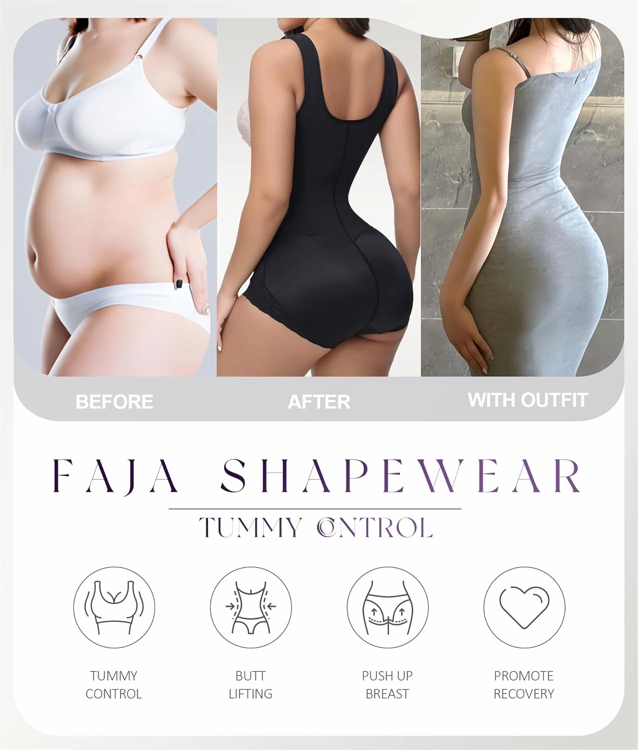 M MYODRESS Shapewear For Women Tummy Control Fajas Colombianas Moldeadoras Body Shaper Post Surgery Compression Garment