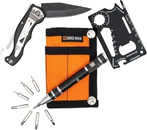 Mad Man EDC Multi-Tool Gift Set, Orange, Men's Accessories Tool Kit