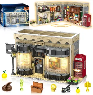 Magic Diagon Alley Building Block, Wizard Shop Building Set 2-in-1 Playset, Diagon Alley Shop Building Kit Playset, Xmas Gift for Ages 12  , Wizard Gift for Kids & Fans (1368 PCS)