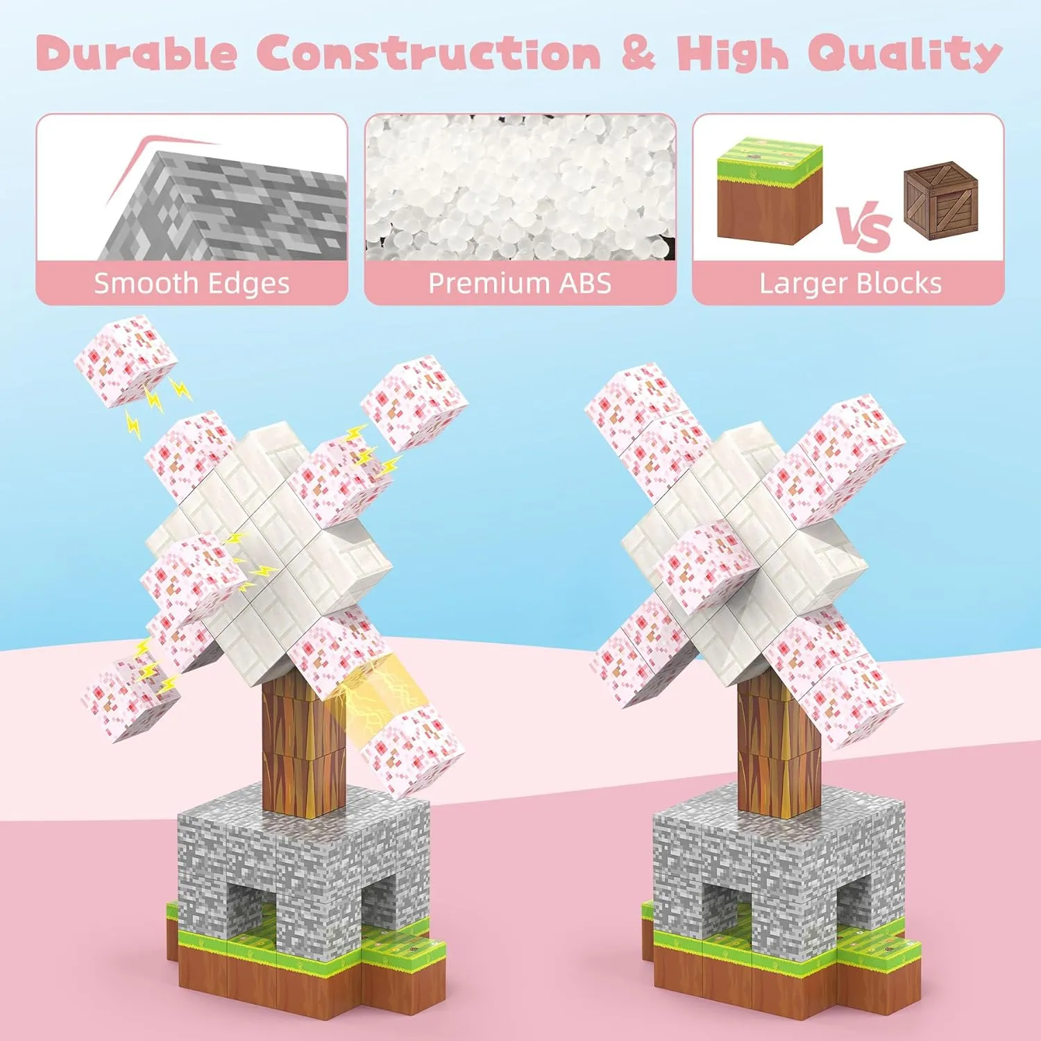 Magnetic Blocks 108PCS Magnetic Building Blocks for Girl 6-8 with 6 Animal Toys, Magnetic Building Blocks Toddler Toys for 6  Year Old Boys & Girls, Creative Kids Games Kids Toys