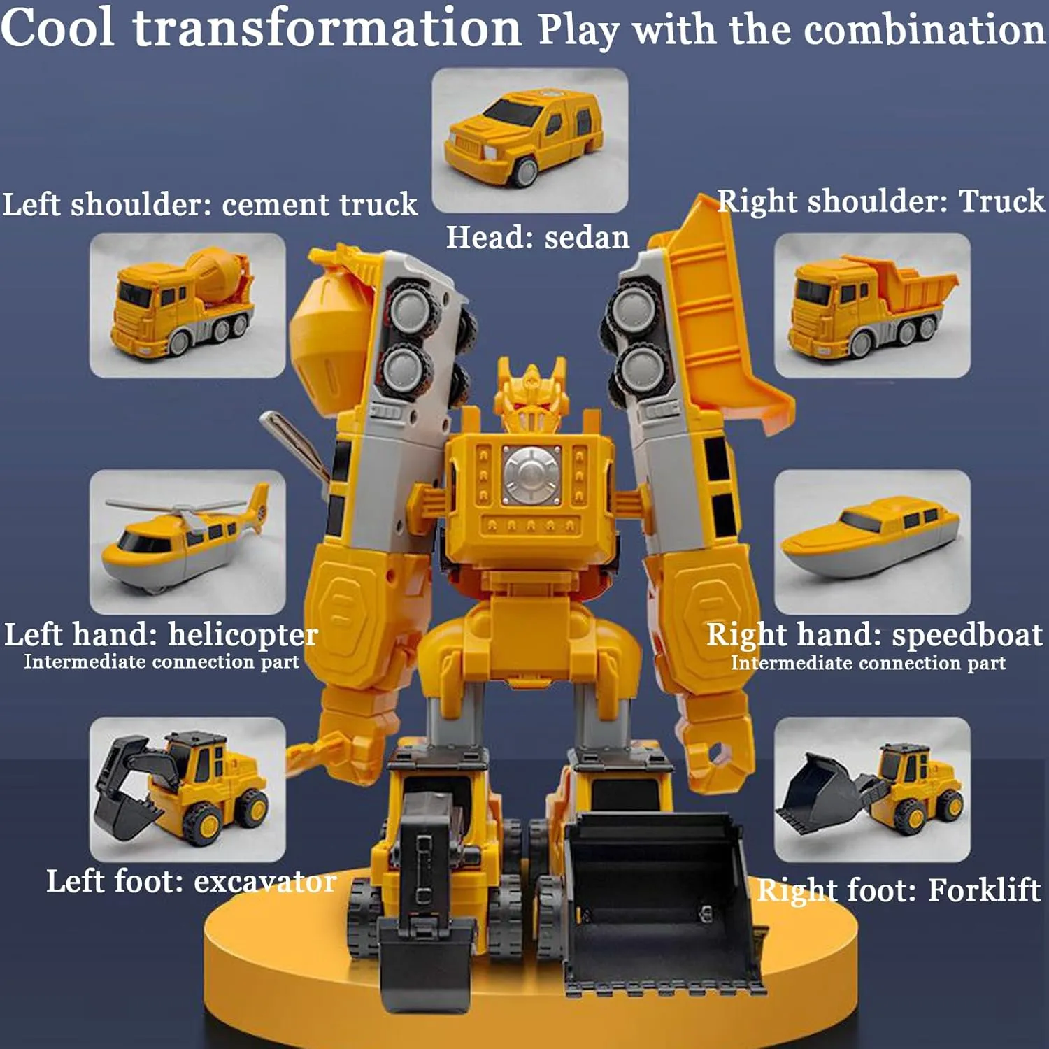 Magnetic Transform Engineering Car Assembled Toys with Storage Box Toddler 3-4 Magnetic Blocks, Transforming Robot Toys for Kids Age 3-8 Outdoor Toddler Activities Toys (Engineering Series 35 Pieces)