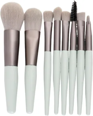 Make Up Brushes Set Makeup Brush Set 8 Pieces for Eye Shadow Foundation Blush Suitable for Travel Makeup Tools Set(Green)