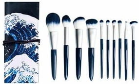 Makeup Brush 10 Pieces Foundation Makeup Brushes Set Eyeshadow Powder Wood Handle Concealer Cosmetic Eyebrow Eyelash Beauty Tool (Color : B, Size : 10pcs)