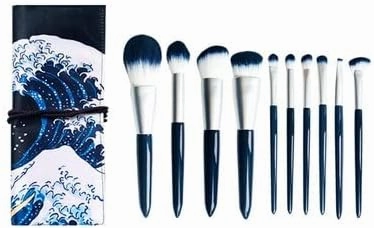 Makeup Brush 10 Pieces Foundation Makeup Brushes Set Eyeshadow Powder Wood Handle Concealer Cosmetic Eyebrow Eyelash Beauty Tool (Color : B, Size : 10pcs)