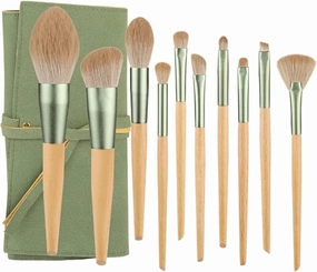 Makeup Brush Makeup Brushes 10 PCS Cosmetics Make Up Brush Set Professional Foundation Powder Contour Eyeshadow Bag Face Tools Kits Cosmetic Products (Color : Green, Size : 10pcs)