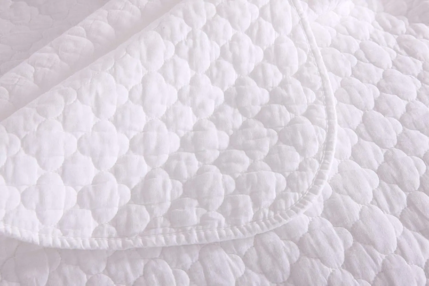 MarCielo 3 Piece 100% White Cotton Quilt Set Lightweight Bedspread Bed Coverlets Comforter Set, Cloud(King)
