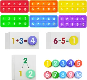 Math Flash Cards   Popper Fidget Board, Addition & Subtraction Times Table Chart, Counting Number Math Manipulatives Game, Educational Toy for Kindergarten Classroom Kids 1st 2nd 3rd
