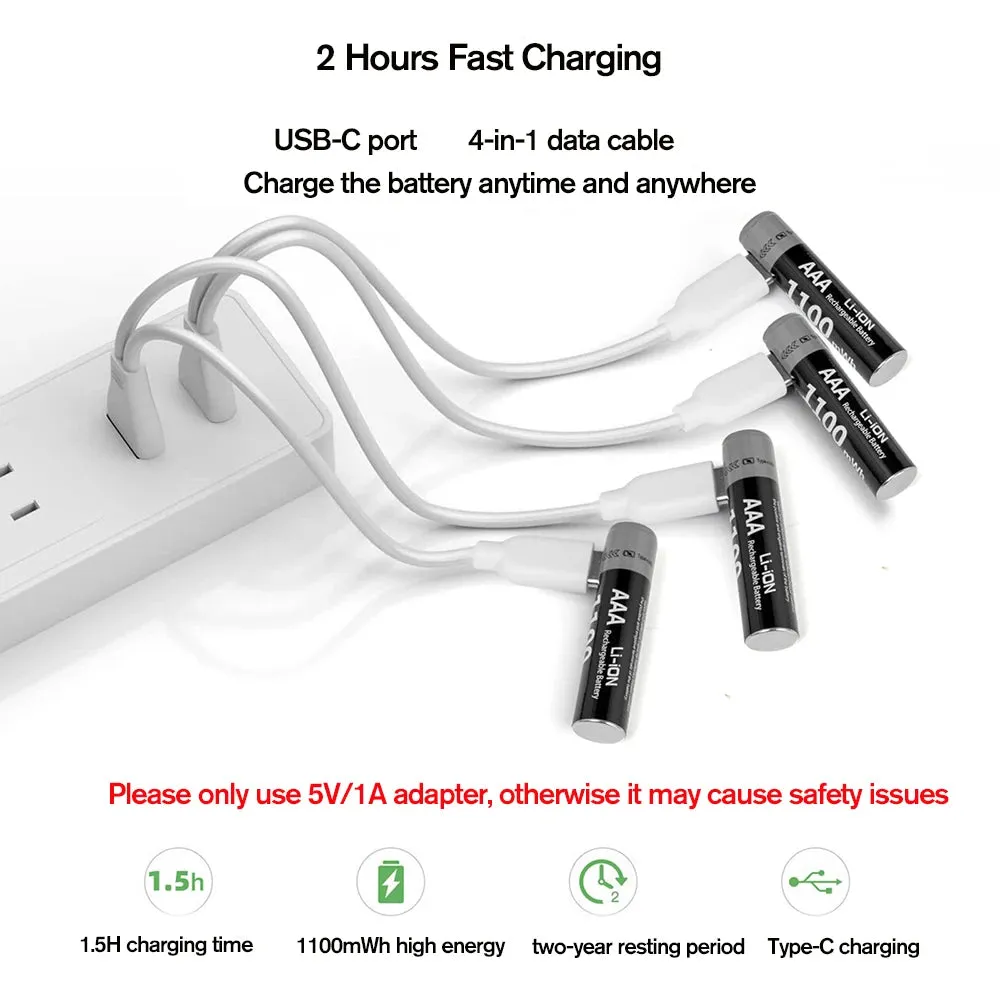 MATOV Premium USB Rechargeable AA/AAA Battery Set