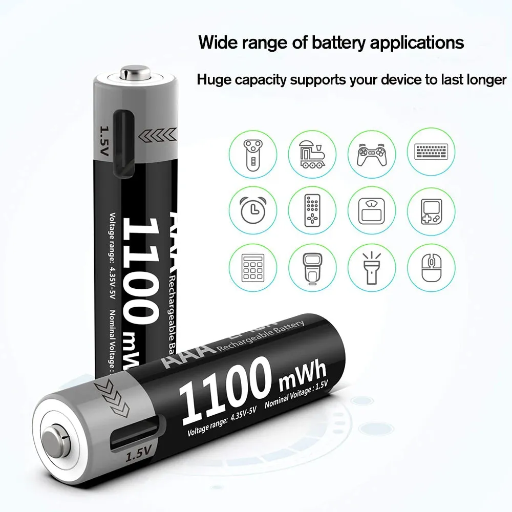 MATOV Premium USB Rechargeable AA/AAA Battery Set