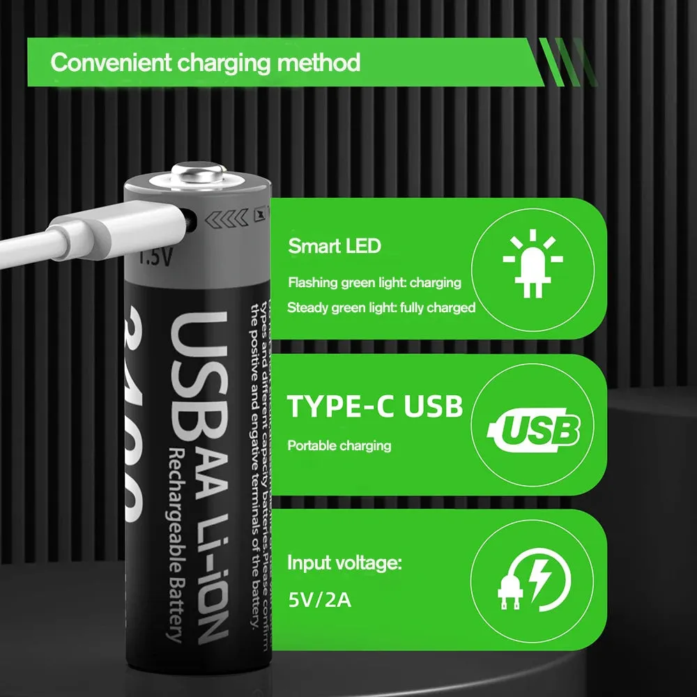 MATOV Premium USB Rechargeable AA/AAA Battery Set