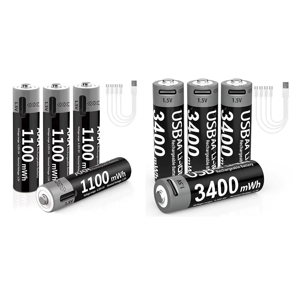 MATOV Premium USB Rechargeable AA/AAA Battery Set