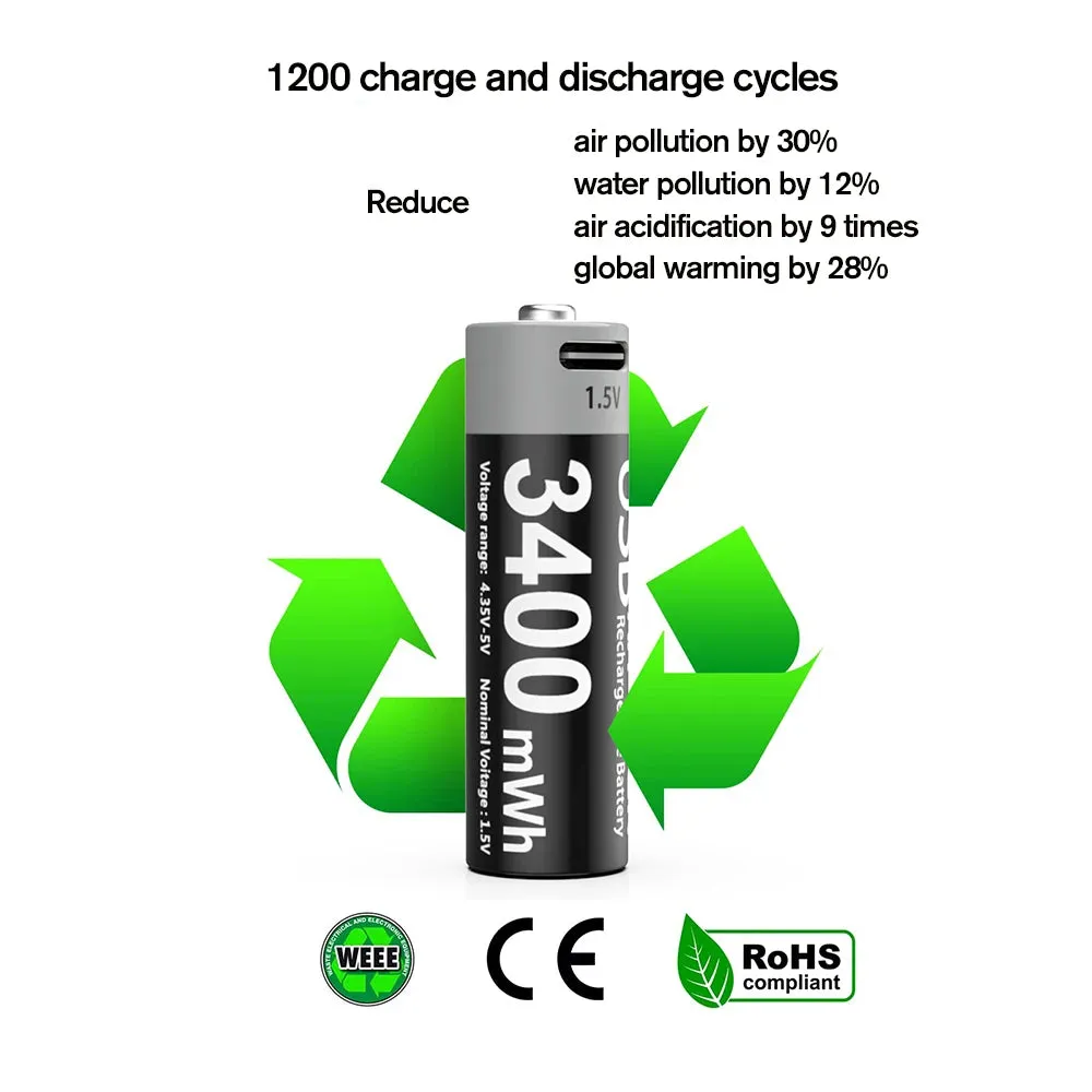 MATOV Premium USB Rechargeable AA/AAA Battery Set