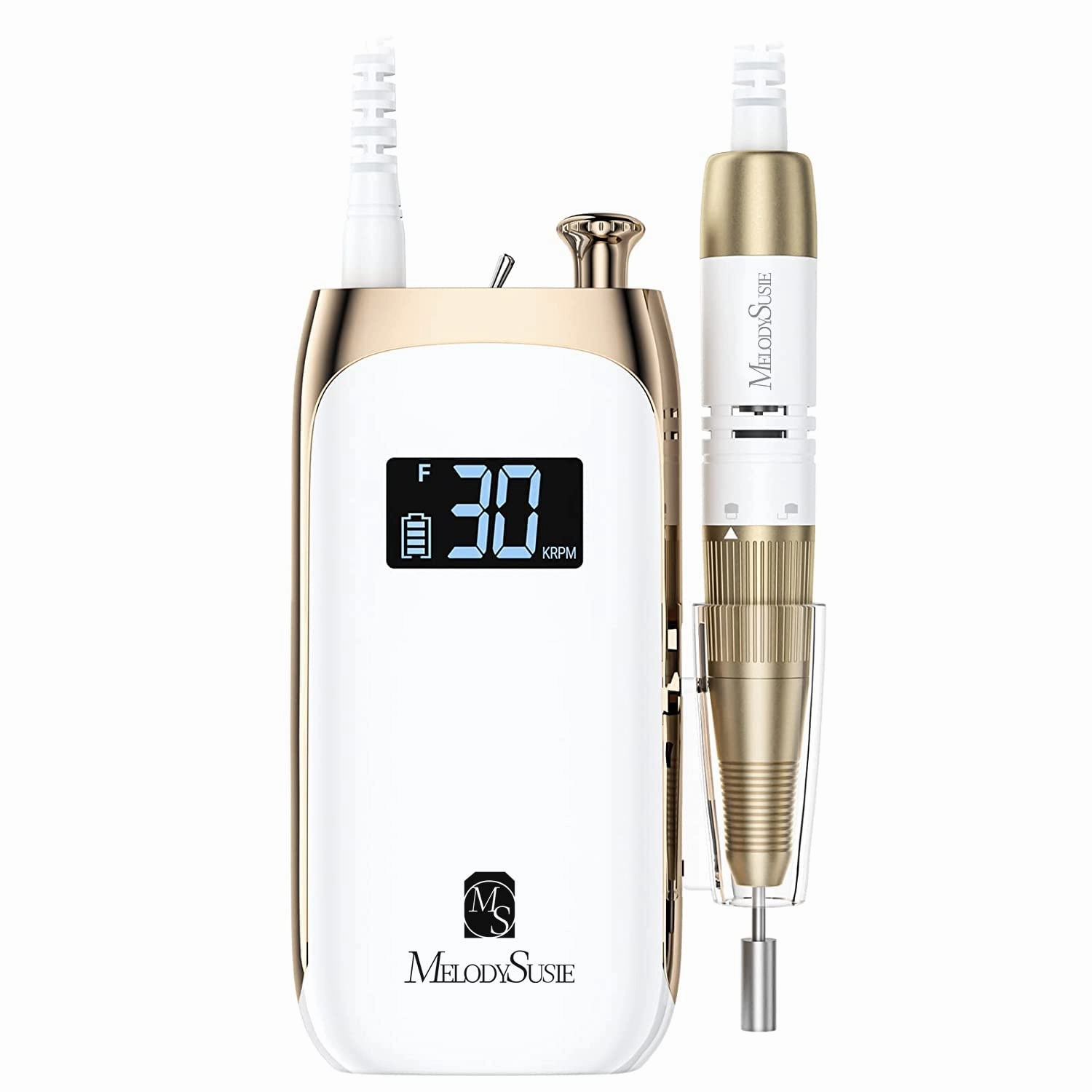 MelodySusie Nail Drill Machine, Electric Nail File Professional for Acrylic Nail, Rechargeable Cordless Portable E File 6 Nail Drill Bit Set, SR3 Jade