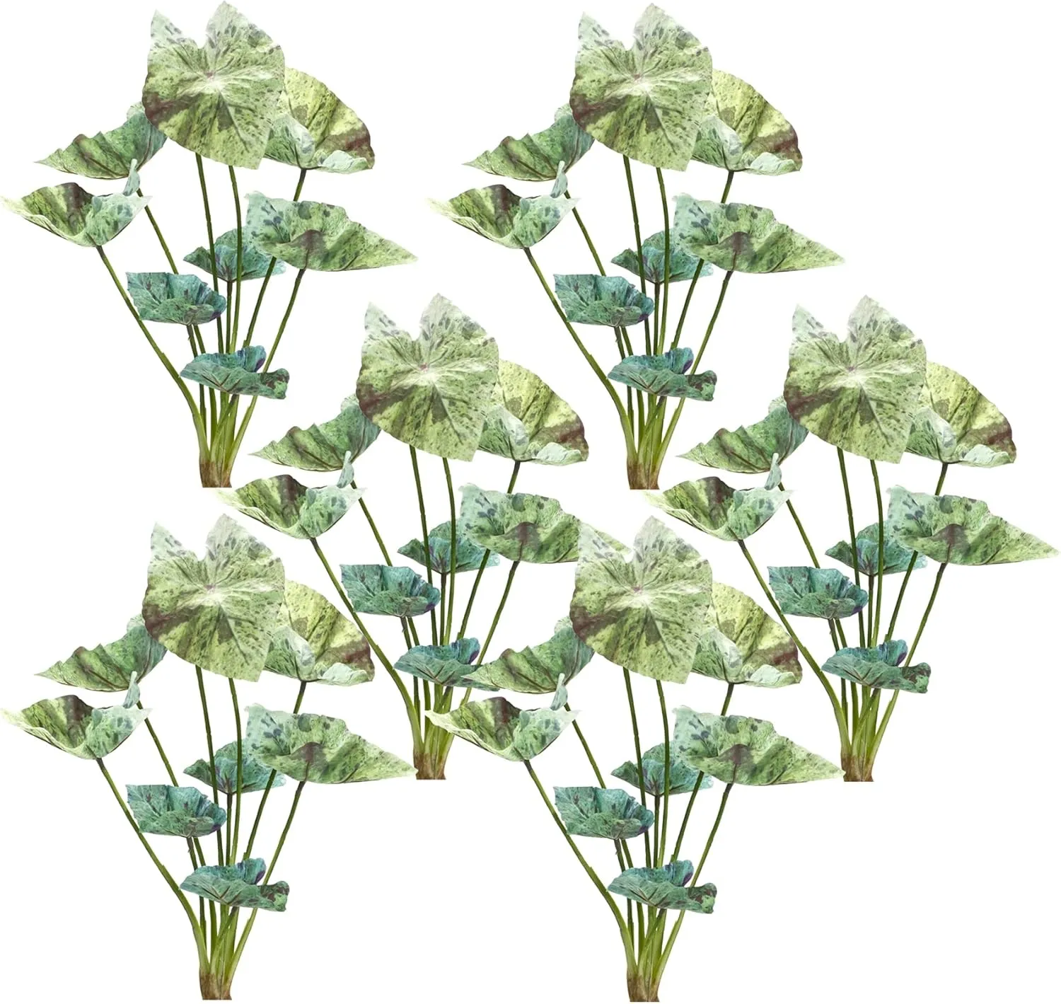 Melrose Set of 6 Polyester Caladium Bush with Green Finish 85806DS
