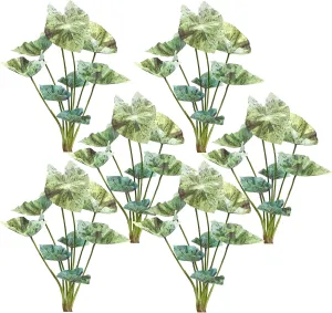 Melrose Set of 6 Polyester Caladium Bush with Green Finish 85806DS