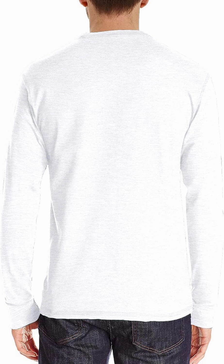 Men's 1/4 Button Comfy Long Sleeve Cotton Tops Casual Simple Solid Color Tee Shirts Lightweight Shirt with Pocket