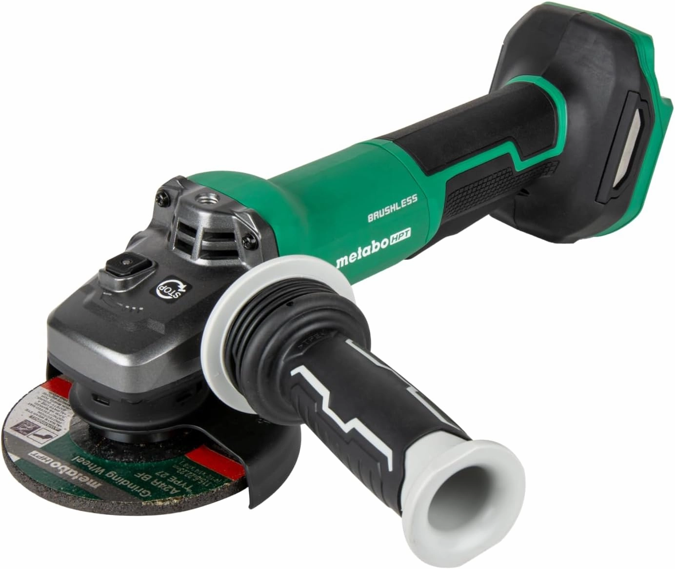 Metabo HPT 18V MultiVolt™ 4-1/2" Paddle Switch Angle Grinder, Cordless Power Angle Grinder, High Speed 750W Motor, Safety Paddle Switch, Anti-Vibration Side Handle, Tool Body Only, G1812DFQ4