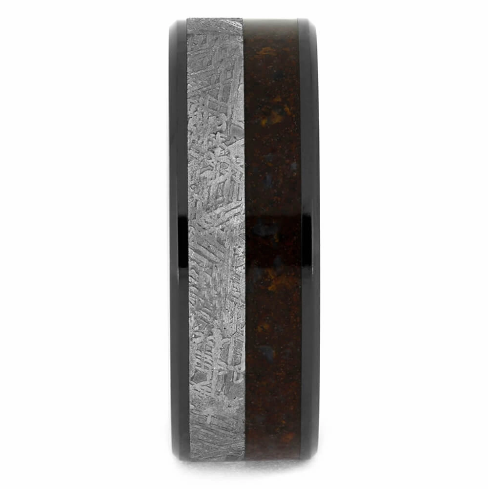 Meteorite & Dinosaur Bone Men's Wedding Band