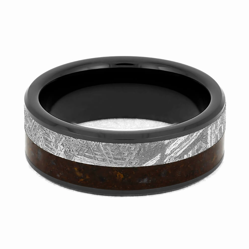 Meteorite & Dinosaur Bone Men's Wedding Band