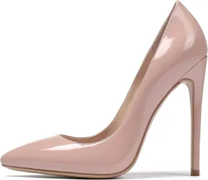 Mettesally Women's Stiletto High Heels Pointed Toe Heeled Pumps Slip On Wedding Office Dress Shoes