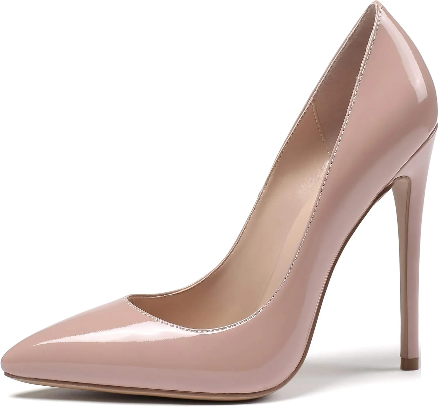 Mettesally Women's Stiletto High Heels Pointed Toe Heeled Pumps Slip On Wedding Office Dress Shoes