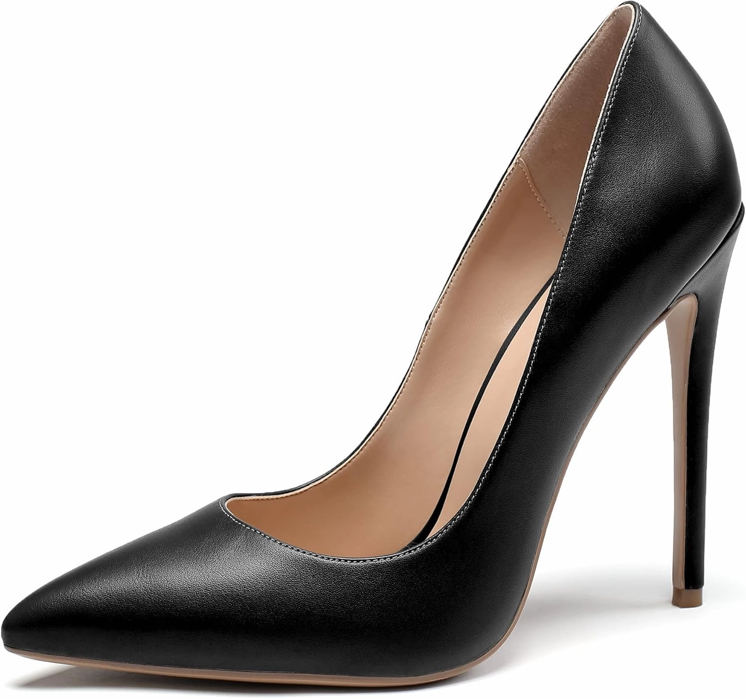 Mettesally Women's Stiletto High Heels Pointed Toe Heeled Pumps Slip On Wedding Office Dress Shoes