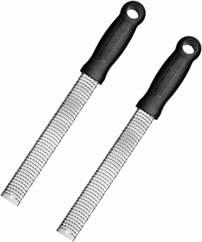 Microplane Classic Twin Pack - 12" Black Zester Grater with Surgical-Grade Stainless Steel Blade