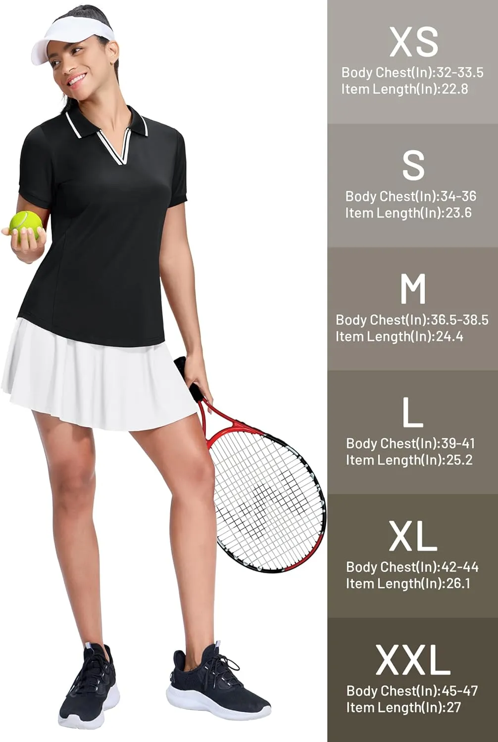 MIER V-Neck Polo Shirts for Women Short Sleeve UPF 50  Sun Protection Golf Tennis Active Stretch Collared Shirt Tops, Dry Fit