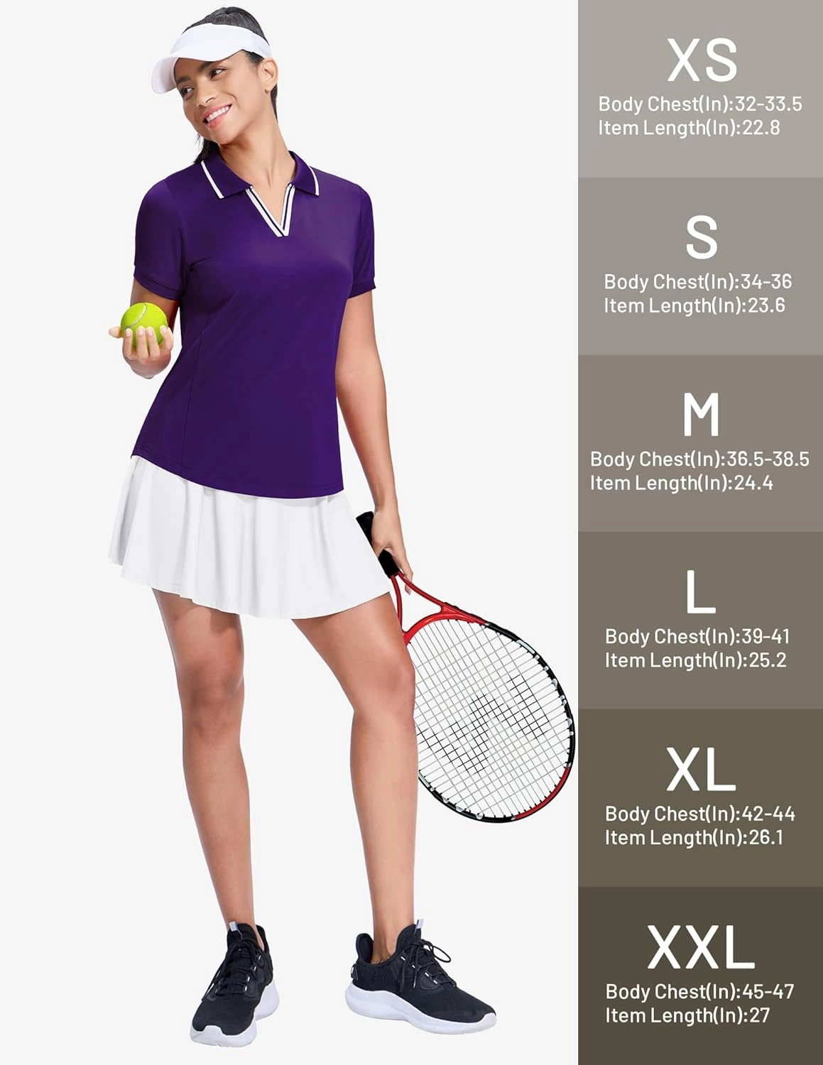 MIER V-Neck Polo Shirts for Women Short Sleeve UPF 50  Sun Protection Golf Tennis Active Stretch Collared Shirt Tops, Dry Fit