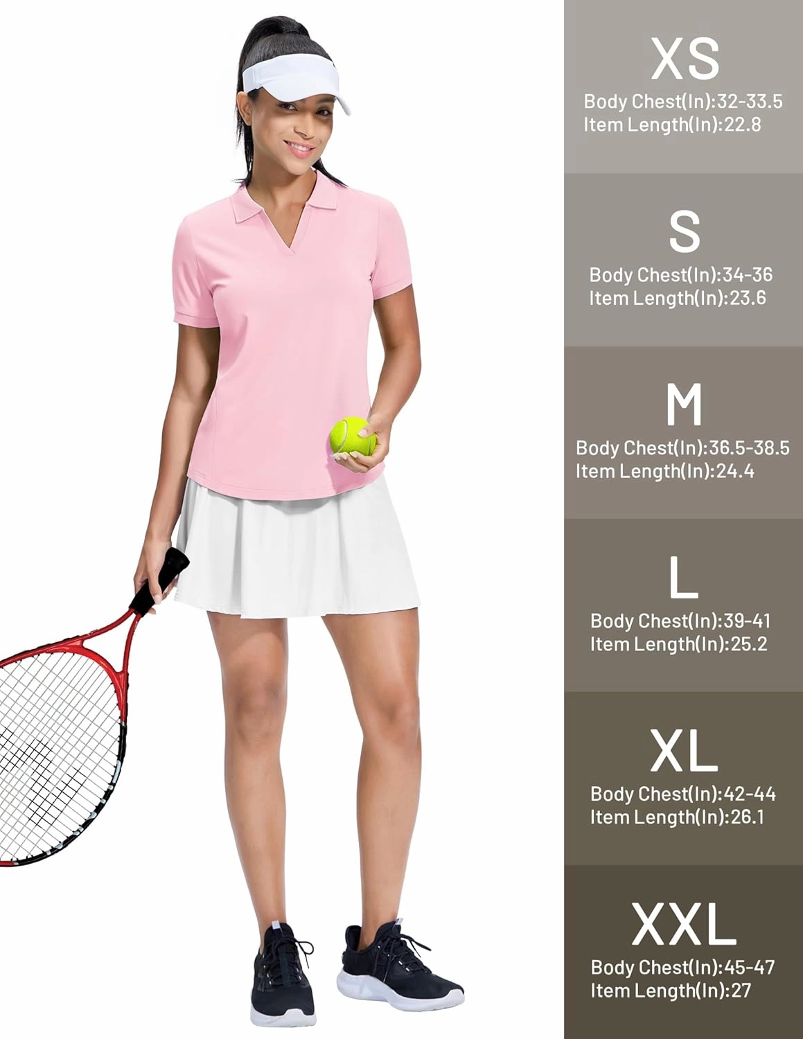 MIER V-Neck Polo Shirts for Women Short Sleeve UPF 50  Sun Protection Golf Tennis Active Stretch Collared Shirt Tops, Dry Fit