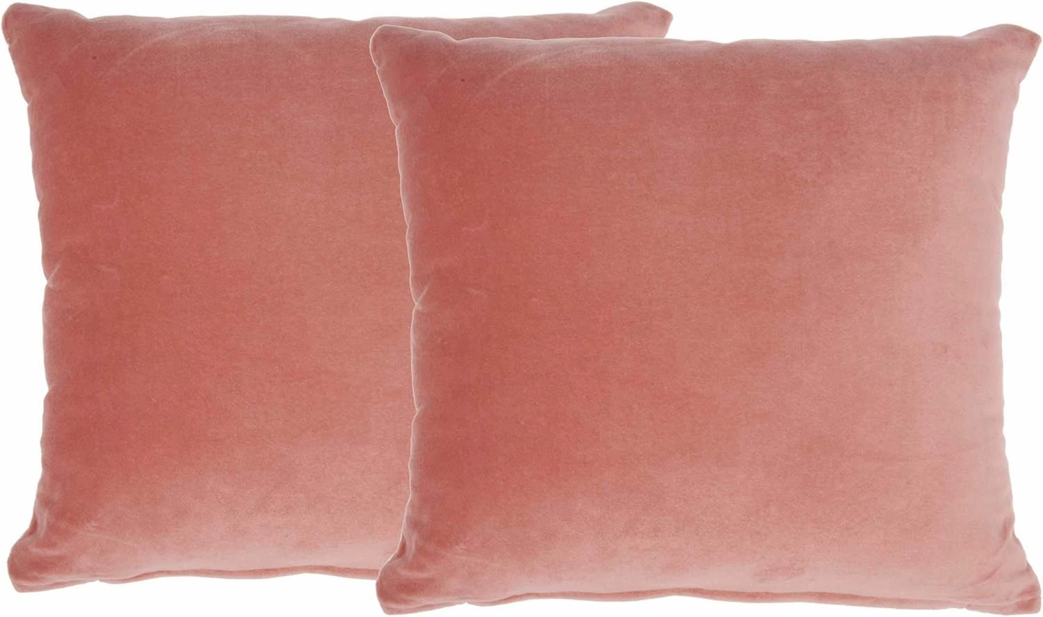 Mina Victory SS999 Pack of 2 Life Styles Velvet Blush Throw Pillow Cover Set 16" x 16", 2 Pieces, 16"x16"