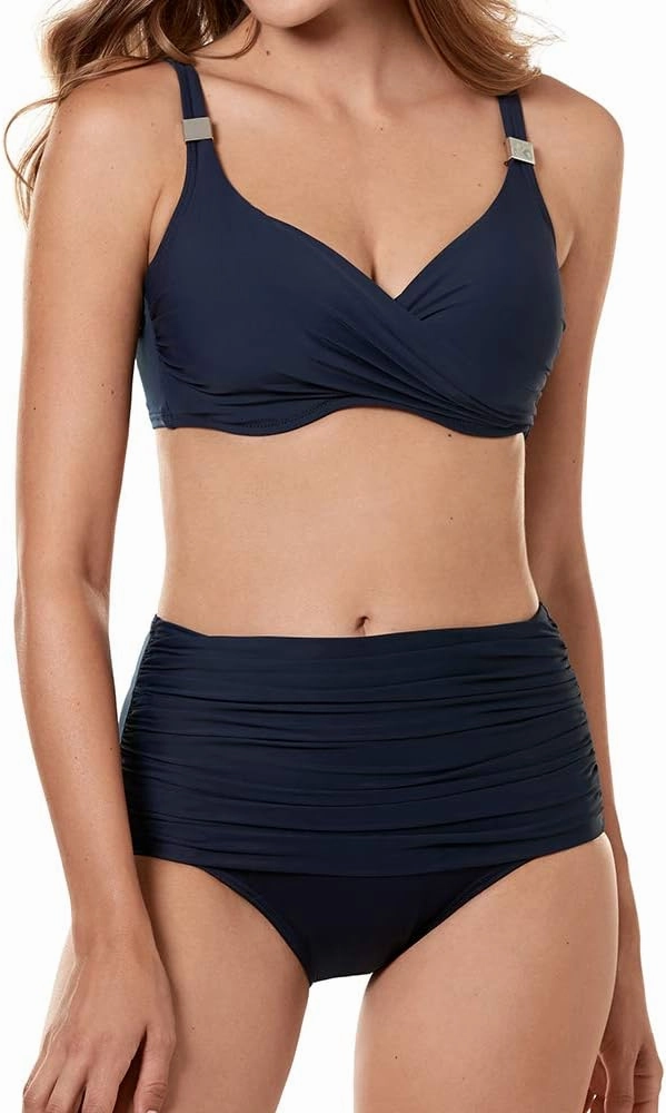 Miraclesuit Women's Bronze Age Norma Jean Retro High Waist Tummy Control Swim Bottom