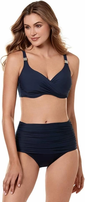 Miraclesuit Women's Bronze Age Norma Jean Retro High Waist Tummy Control Swim Bottom