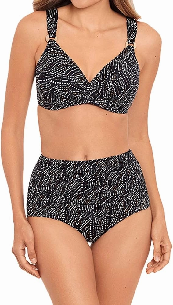 Miraclesuit Women's Bronze Age Norma Jean Retro High Waist Tummy Control Swim Bottom