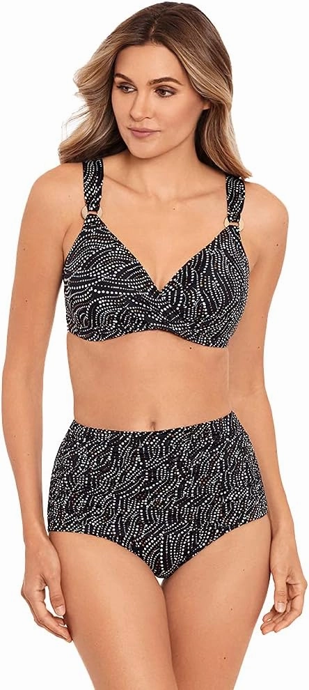 Miraclesuit Women's Bronze Age Norma Jean Retro High Waist Tummy Control Swim Bottom