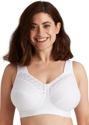 Miss Mary - Broderie Anglaise, Non Wired Bras for Women, Everyday Bras, Comfortable Cotton, Supportive with Full Coverage