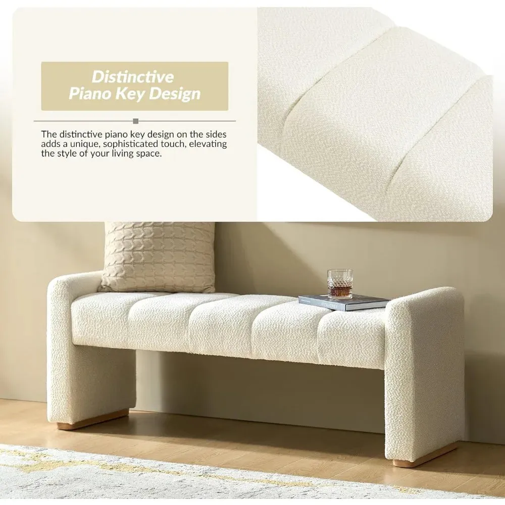 Modern Fabric Upholstered Entryway Bench