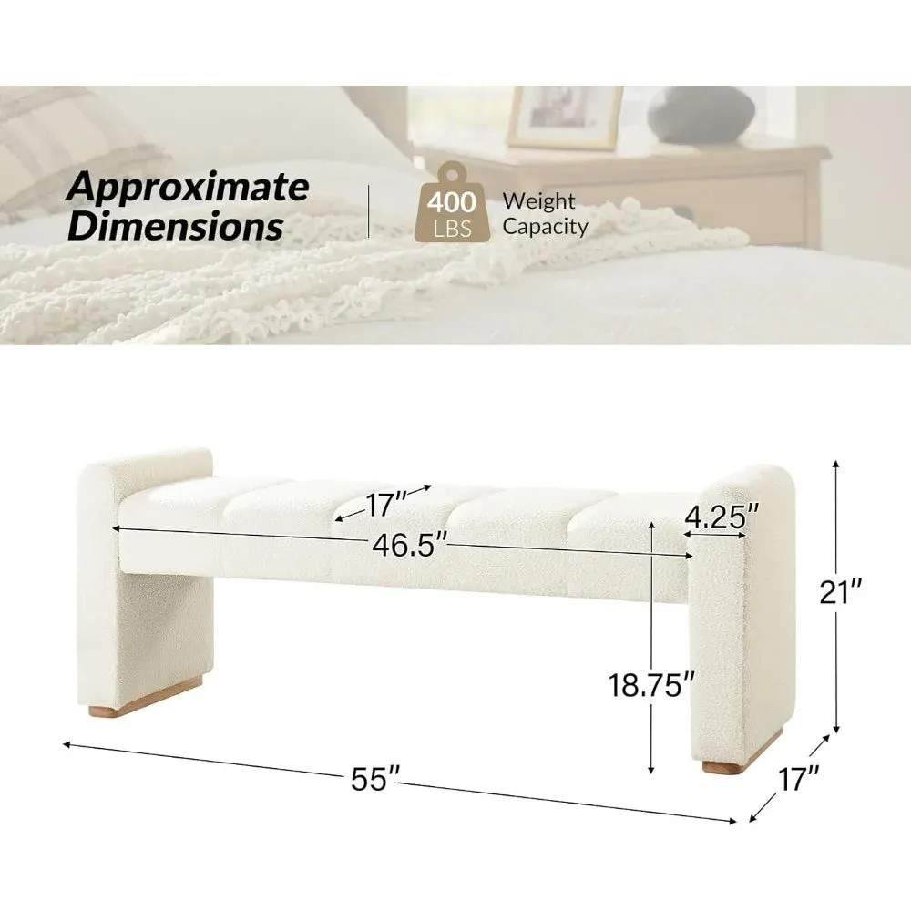 Modern Fabric Upholstered Entryway Bench