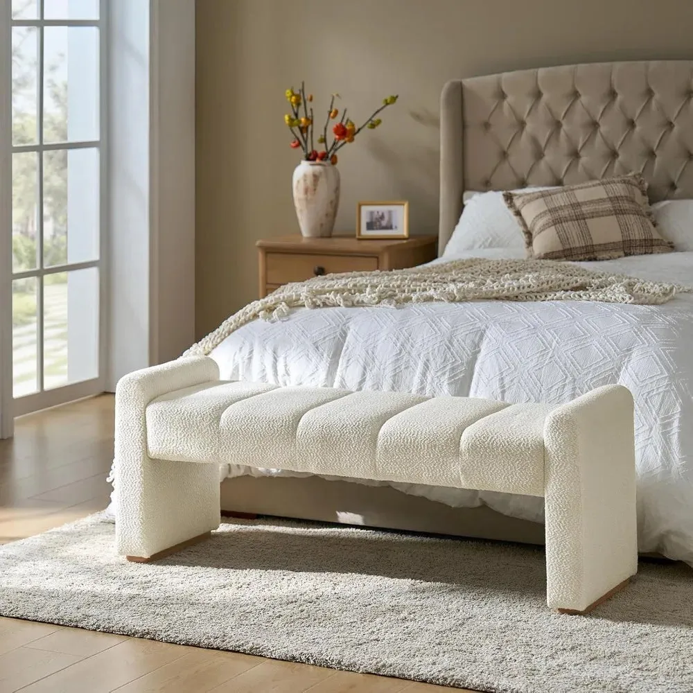 Modern Fabric Upholstered Entryway Bench