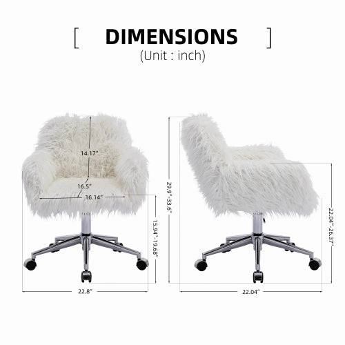 Modern Faux fur home office chair fluffy chair makeup vanity Chair