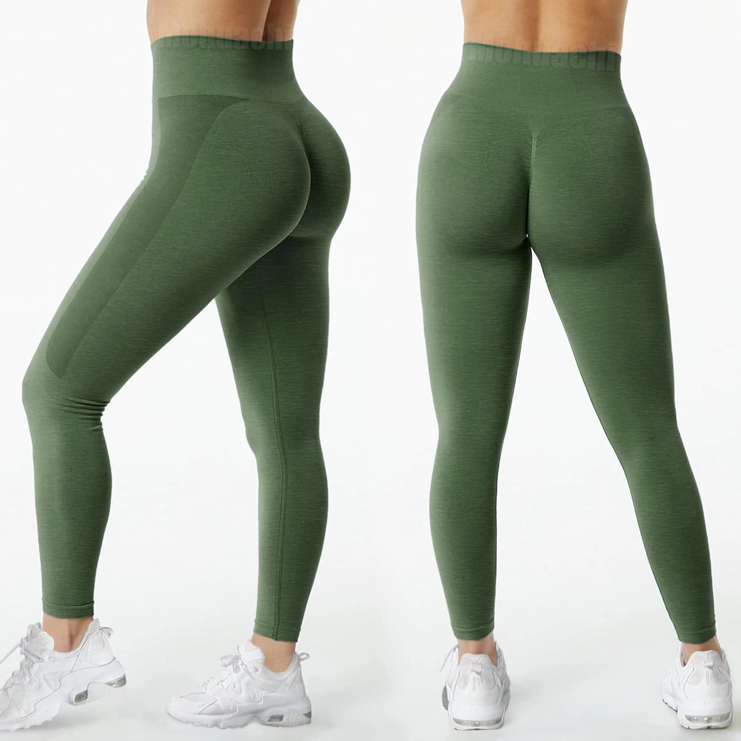 MOHUACHI Butt Lifting Workout Leggings for Women High Waisted Yoga Pants Scrunch Butt Gym Seamless Booty Tights