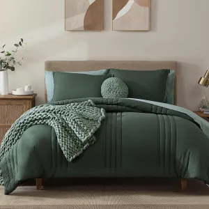 Monbix Queen Comforter Set - 7 Pieces Deep Forest Bed in a Bag Queen Bedding Sets with Comforters, All Seasons Down Alternative Comforter Bed Set with Sheets,Pillowcases & Shams