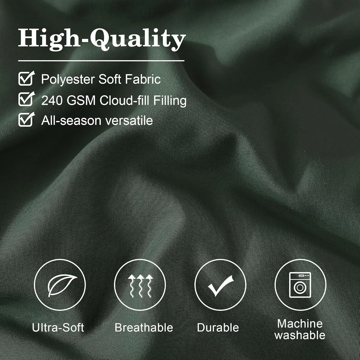 Monbix Queen Comforter Set - 7 Pieces Deep Forest Bed in a Bag Queen Bedding Sets with Comforters, All Seasons Down Alternative Comforter Bed Set with Sheets,Pillowcases & Shams