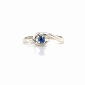 Montana Yogo Sapphire 3mm Bypass Ring Sterling Silver