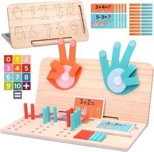Montessori Math Learning Toy – Number Blocks, Counting Sticks, Tracing Board & Finger Counting, Educational Preschool STEM Sensory Toys for Toddlers, Birthday Gift for 2 3 4 5 Year Old Boys Girls Kids