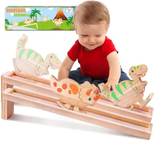 Montessori Wooden Walking Dinosaur Toys for 2 Year Old Boys Girls, Fidget Toys for Kids and Adults