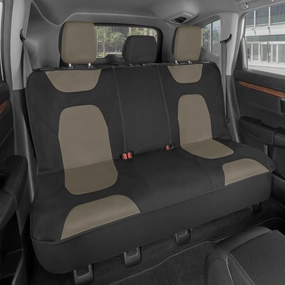 Motor Trend AquaShield Waterproof Beige Rear Split Bench Seat Covers for Trucks Rear Seat Cover Only - Black Car Seat Covers, Back Seat Covers Only - Durable Neoprene Spill Resistant for Kids & Dogs