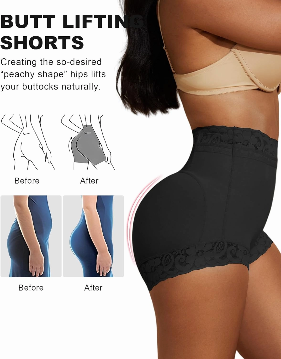 MOVWIN Tummy Control Shapewear Fajas Colombianas Moldeadoras Underwear Curvy Faja Shorts Butt Lifting Panties for Women